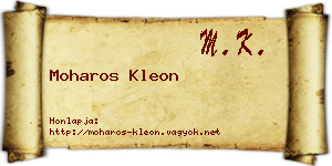Moharos Kleon névjegykártya